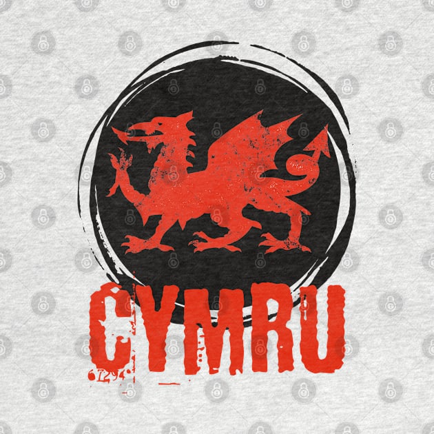 Cymru Welsh Dragon by Teessential